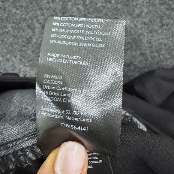 Pilcro Pants Women's 25 Black Wide Leg Flare High Rise Cuffed Hem Trouser Chino - Picture 12 of 12